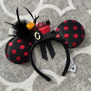 Disney Black and Red Polka Dot Minnie Ears with Top Hat